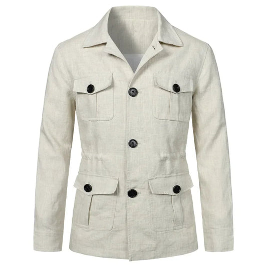 Linen Safari Jacket for Men