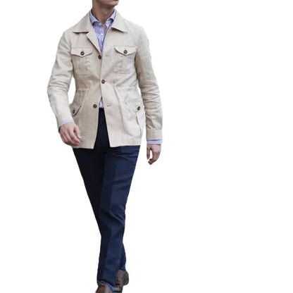 Linen Safari Jacket for Men