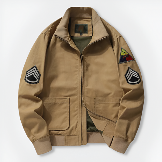 Longline Bomber Jacket for Men - Khaki