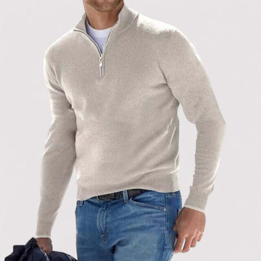 Men’s Bellagio Half-Zip Sweater - Light brown