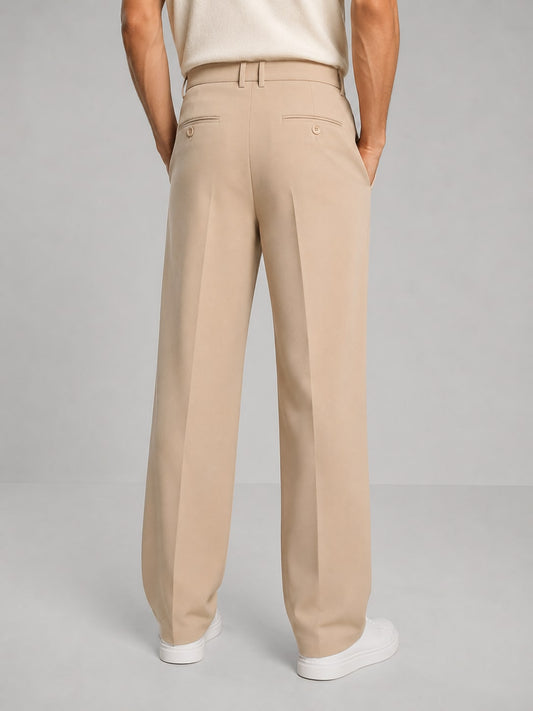 Men's Tailored Straight Leg Trousers - Smart Casual Fit