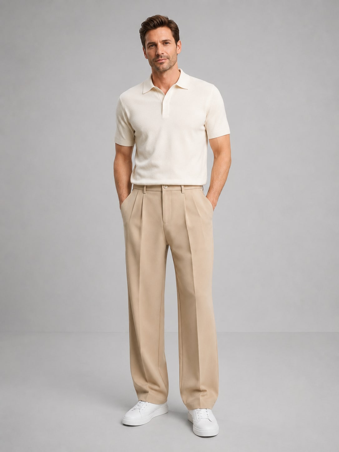 Men's Tailored Straight Leg Trousers - Smart Casual Fit