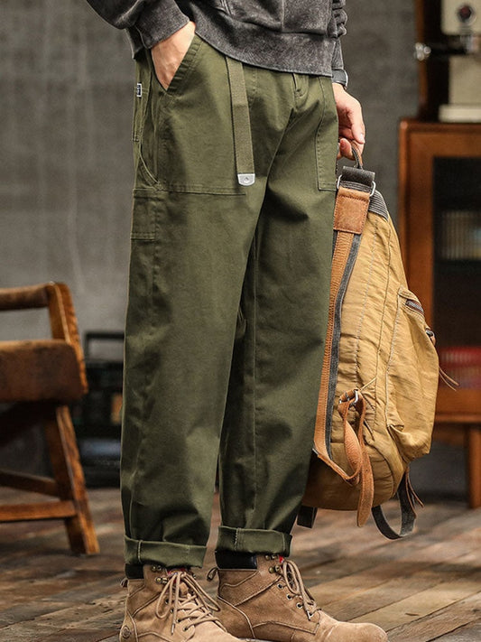 Milan Cotton Utility Pants - Army Green