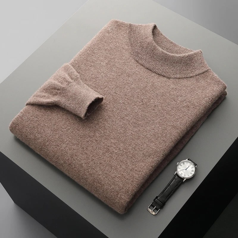 Montvero Mock-Neck Pullover - Brown