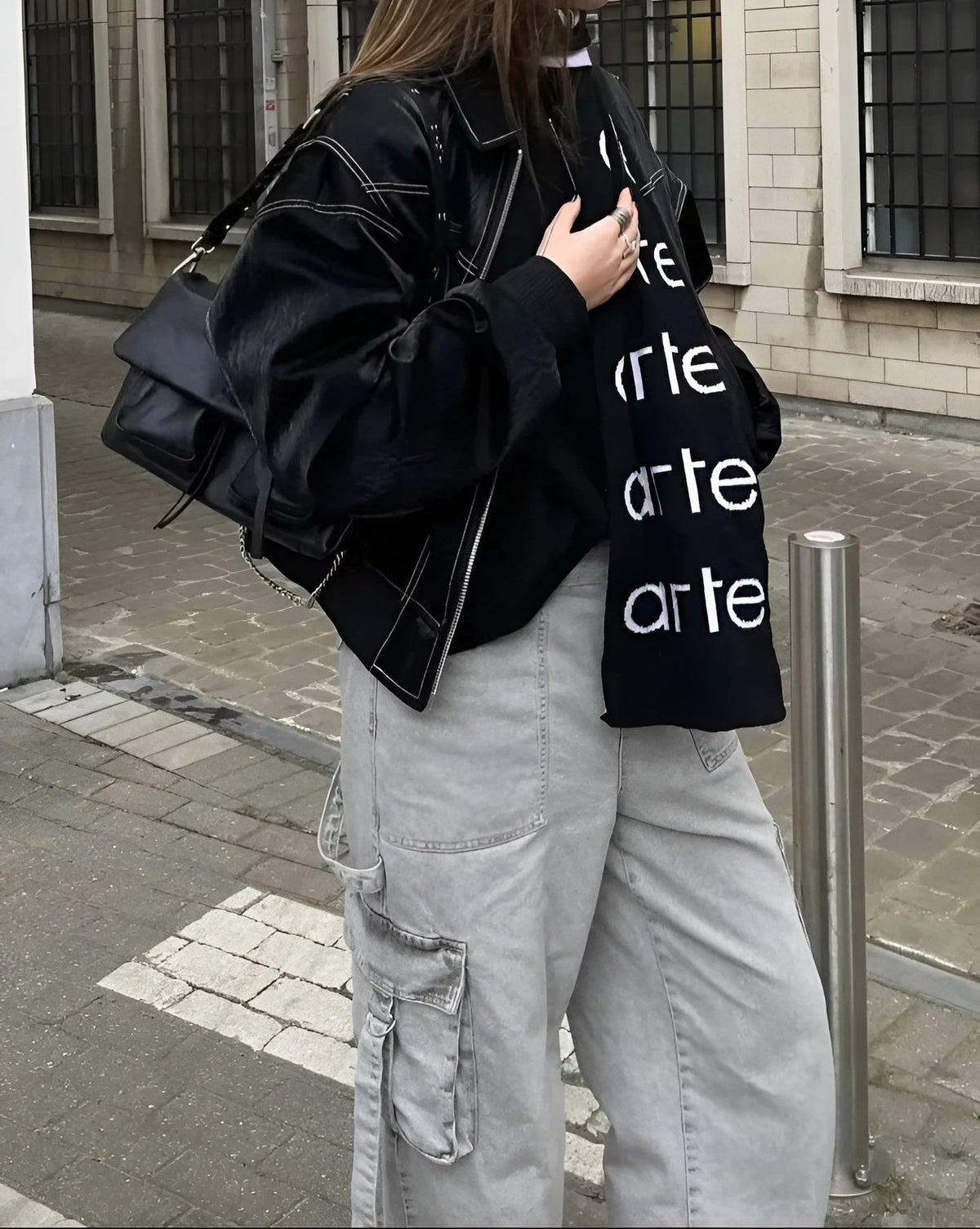 Oversized Structured Bomber Jacket for Women
