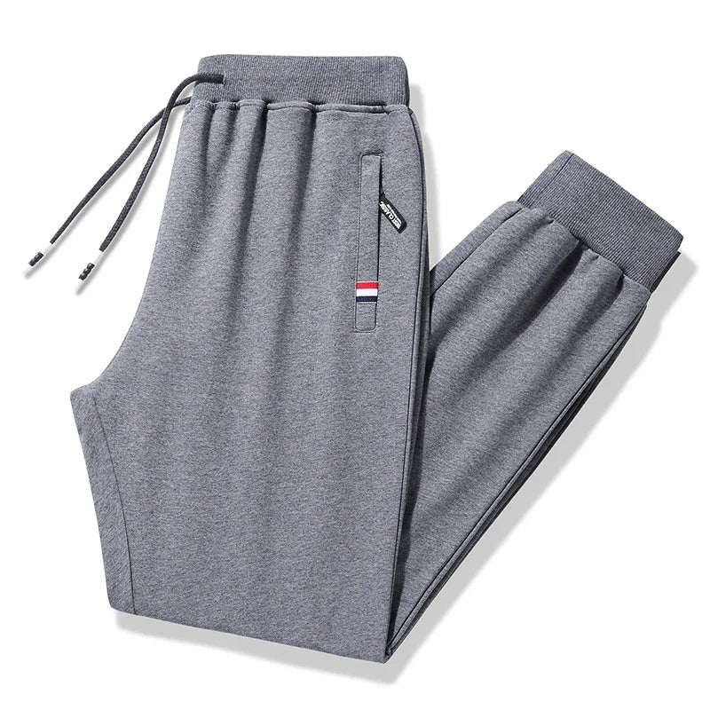 Plus Size Loose Fit Cotton Jogger Track Pants for Men - Dark Gray shukou