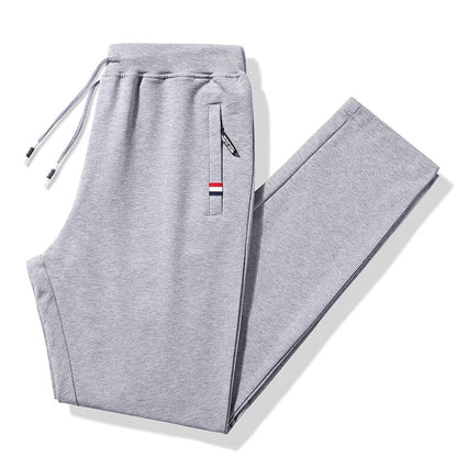 Plus Size Loose Fit Cotton Jogger Track Pants for Men - Light Gray pingkou