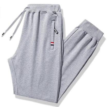 Plus Size Loose Fit Cotton Jogger Track Pants for Men - Light Gray shukou