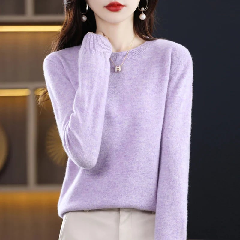 Pure Cashmere Wool Sweater - Light purple