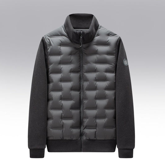 Quilted Fit-and-Flare Puffer Jacket for Men - Black