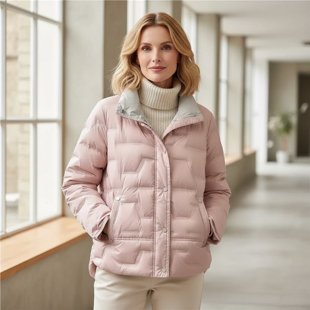 Quilted High-Neck Distinguished Puffer Jacket