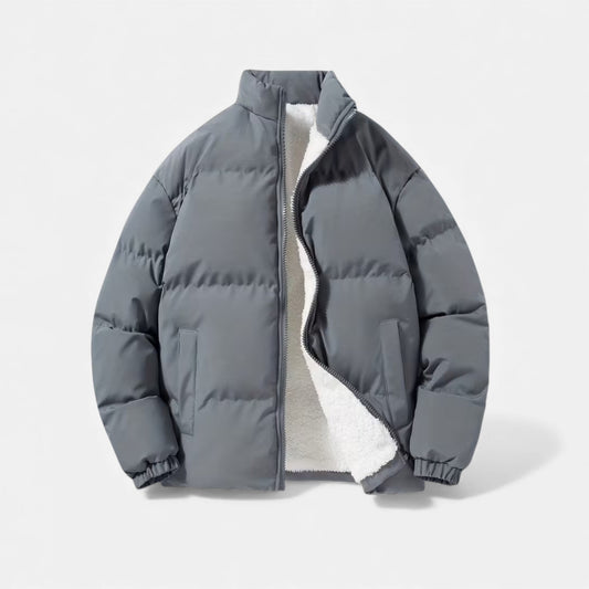 Quilted Puffer Jacket for Men - Gray