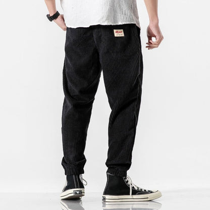 Relaxed And Corduroy Joggers for Men - Black