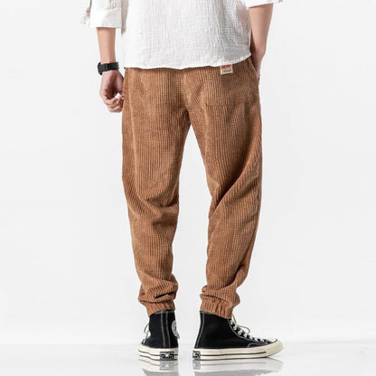 Relaxed And Corduroy Joggers for Men - Khaki