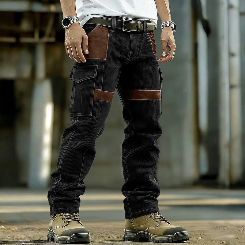 Rugged and Practical Utility Cargo Pants for Men - Black
