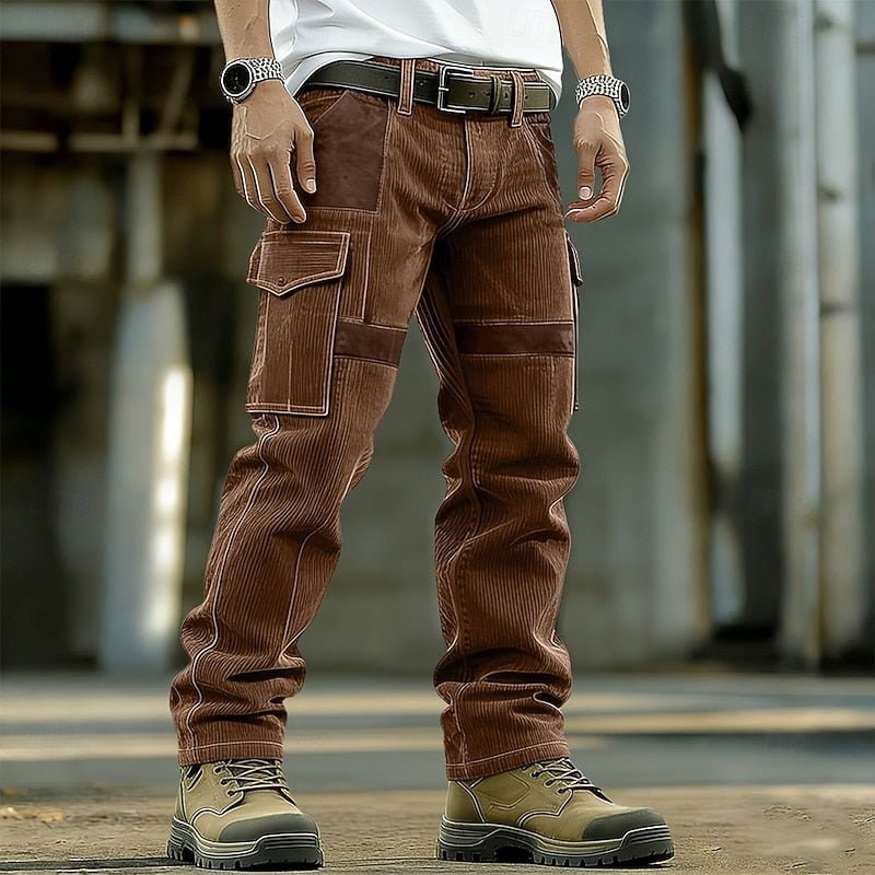 Rugged and Practical Utility Cargo Pants for Men - Brown
