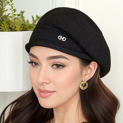 Seraphine Wool Beret - Black