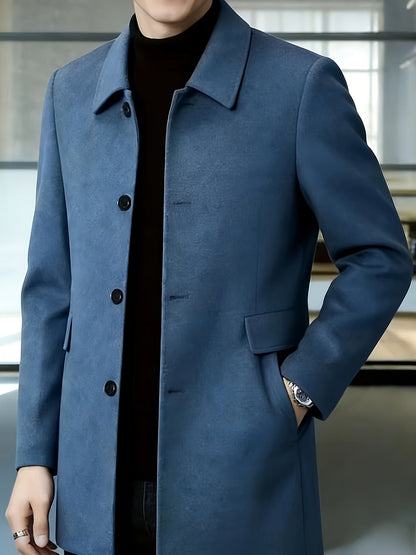 Sophistication and Single-Breasted Trench Coat for Men