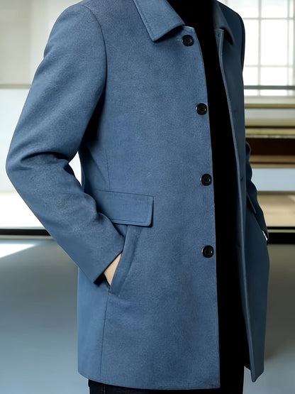 Sophistication and Single-Breasted Trench Coat for Men