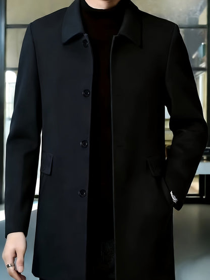 Sophistication and Single-Breasted Trench Coat for Men
