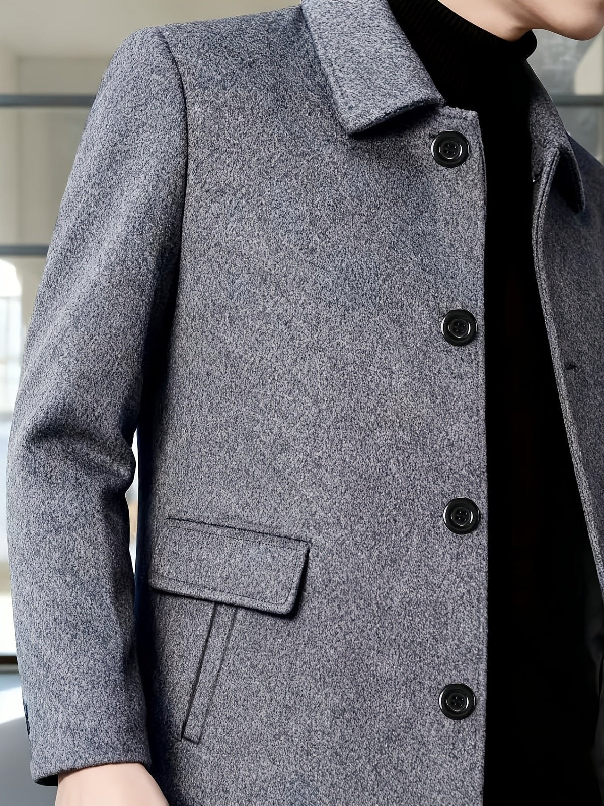 Sophistication and Single-Breasted Trench Coat for Men