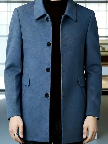 Sophistication and Single-Breasted Trench Coat for Men