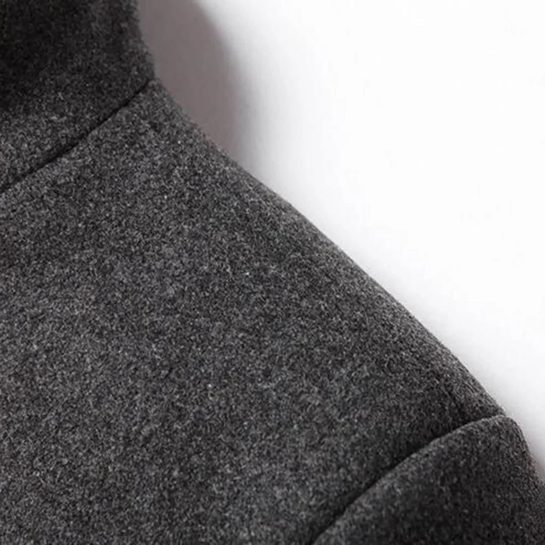 Stand-Collar Tailored Overcoat for Men