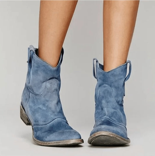Suede Orthopedic Boots - Blue