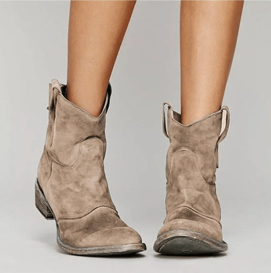 Suede Orthopedic Boots - Brown