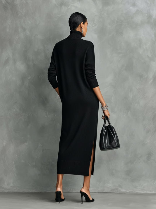 Turtleneck Midi Sweater Dress
