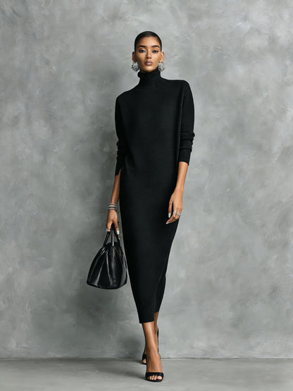 Turtleneck Midi Sweater Dress