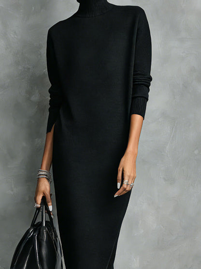Turtleneck Midi Sweater Dress