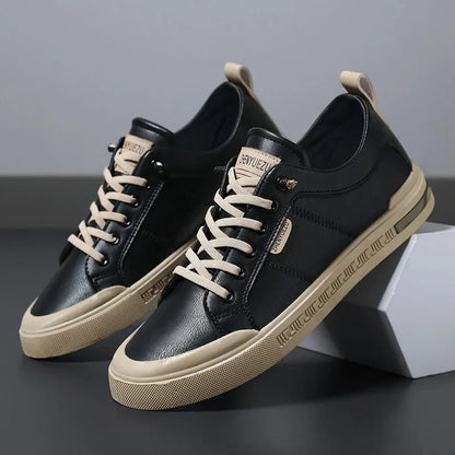 Two-Tone Sneakers for Men - Black/beige