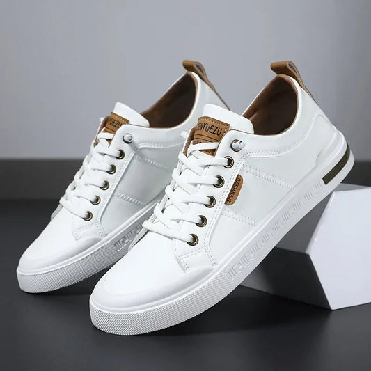 Two-Tone Sneakers for Men - White/brown
