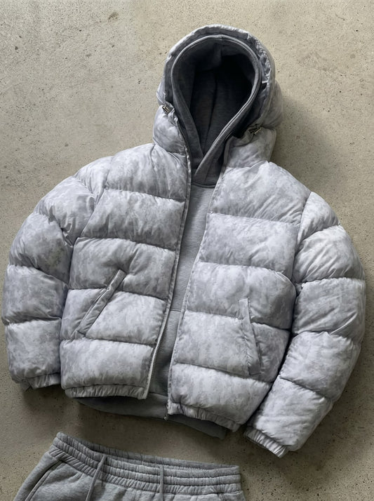 Warm And Practical Puffer Jacket for Men - Gray