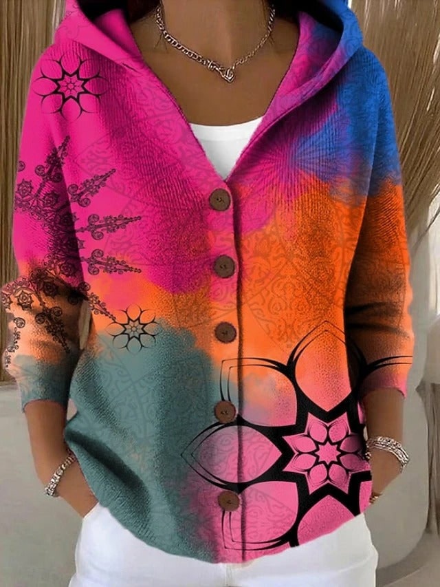 Warm Long Cardigan for Women - Fuchsia