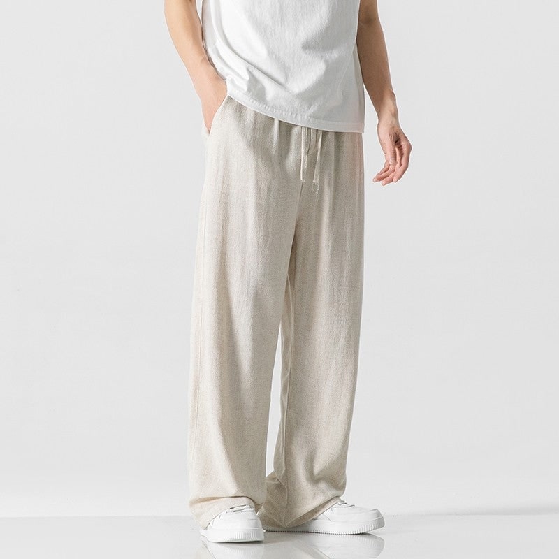 Wide Leg Drawstring Pants for Men