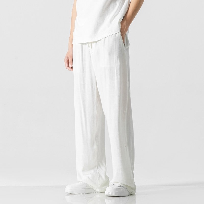Wide Leg Drawstring Pants for Men