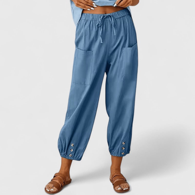 Wide-Leg Pants for Women - Denim Blue