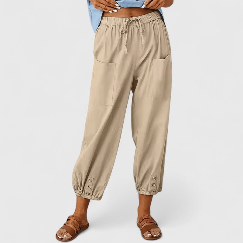 Wide-Leg Pants for Women - Khaki