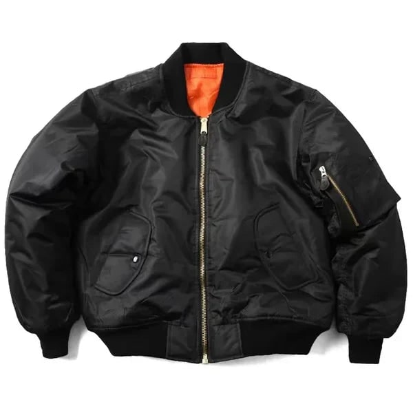 Windproof Bomber Jacket for Women - Black