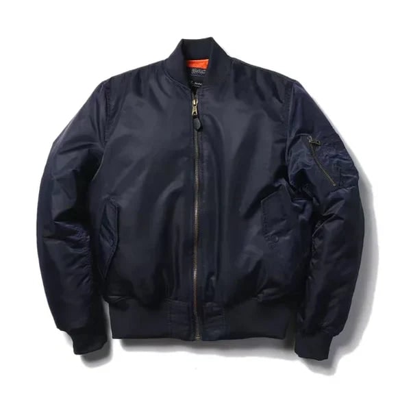 Windproof Bomber Jacket for Women - Dark Blue
