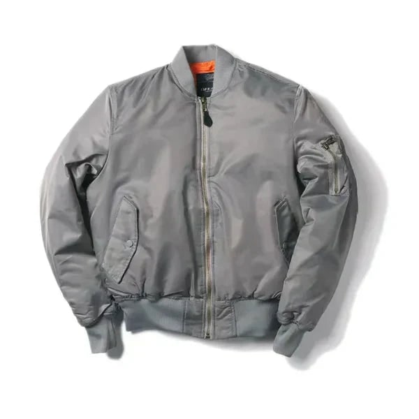 Windproof Bomber Jacket for Women - Gray