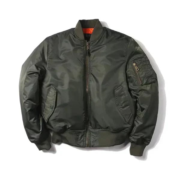 Windproof Bomber Jacket for Women - Olive Green