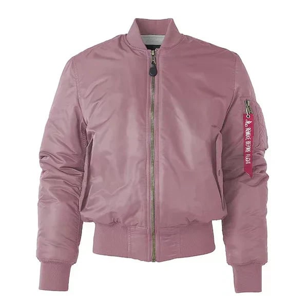 Windproof Bomber Jacket for Women - Pink