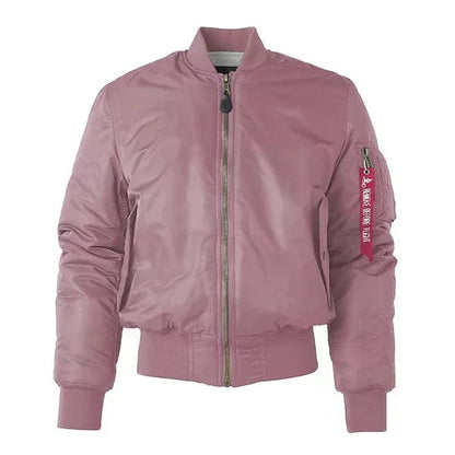 Windproof Bomber Jacket for Women - Pink
