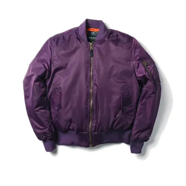 Windproof Bomber Jacket for Women - Purple