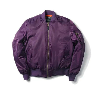 Windproof Bomber Jacket for Women - Purple