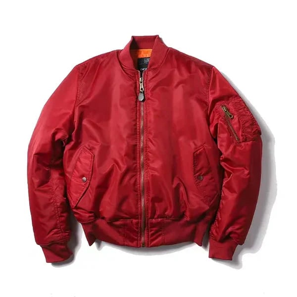 Windproof Bomber Jacket for Women - Red