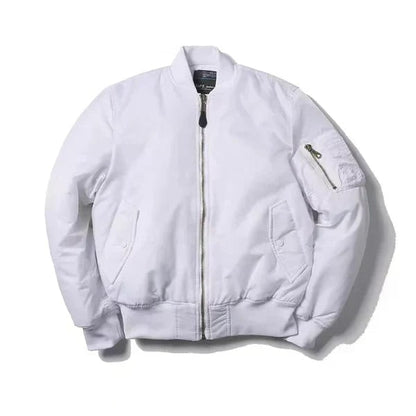 Windproof Bomber Jacket for Women - White